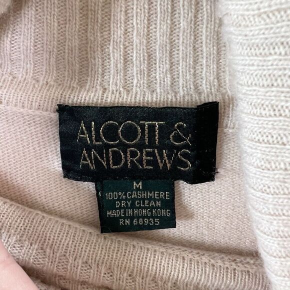 Alcott & Andrews Women's Cashmere Turtleneck Size M Cream Minimal Luxurious Soft - Picture 3 of 5